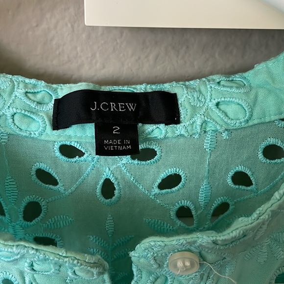 J. Crew Green Ruffled Buttoned Mini Sundress - Picture 2 of 3